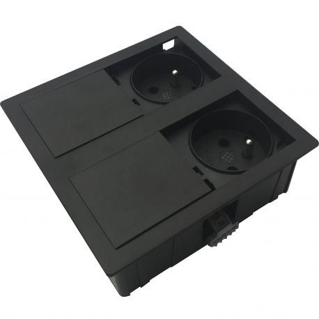 Elektrická zásuvka Versahit dual 2x230V, čierna matná