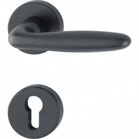 Kľučka Verona rozetová okrúhla, hliník, čierny matný