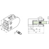 Kovanie na upevnenie skla pre hranatý stĺpik, model 25, 63x45x30