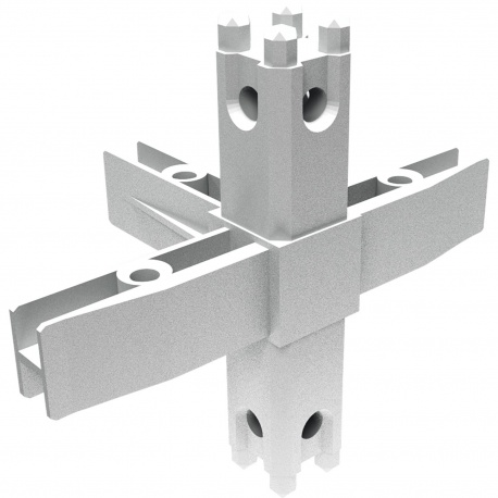 Policový systém Smartcube Schüco rohový styčník 5s, vzhľad nerez