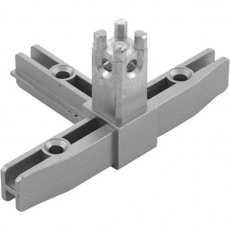 Regálový systém Smartcube Schüco rohový styčník 4sh, vzhľad nerez