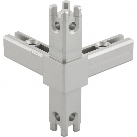 Policový systém Smartcube Schüco rohový styčník 4s, vzhľad nerez