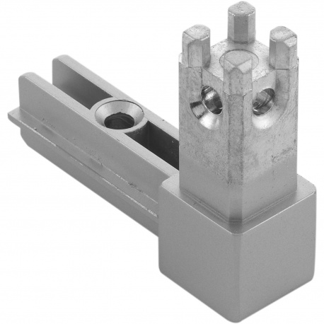 Regálový systém Smartcube Schüco rohový styčník 2s, vzhľad nerez