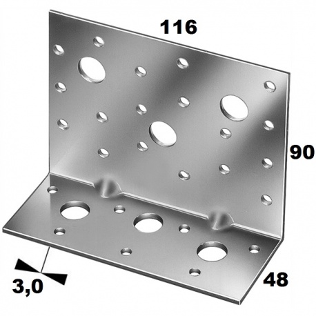 Simpson uholník AE116, 90x48x3,0x116 s prelisom