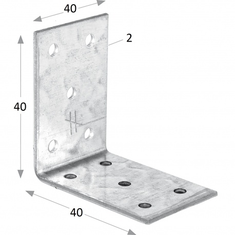 Simpson uholník ANPS204440 40x 40x2.0x 40mm pozink 10dier d-5mm